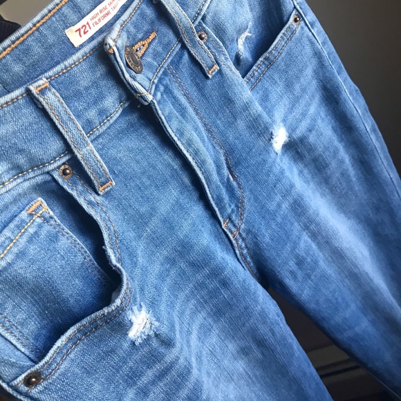 Levi Strauss high rise distressed skinny jean size 25 - Picture 3 of 3